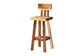 bali & pari Luli 5-Piece Suar Wood Bar Table Set - Modern Bar-Height Dining Set with Sculptural Table and Backrest Stools, Handcrafted Natural Wood Furniture for Kitchen or Entertaining Spaces FredCo