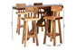 bali & pari Luli 5-Piece Suar Wood Bar Table Set - Modern Bar-Height Dining Set with Sculptural Table and Backrest Stools, Handcrafted Natural Wood Furniture for Kitchen or Entertaining Spaces FredCo