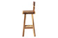 bali & pari Luli Suar Wood Bar Stool - Handcrafted Solid Wood Stool with Backrest, Rustic Modern Seating for Kitchen or Bar Area FredCo