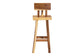 bali & pari Luli Suar Wood Bar Stool - Handcrafted Solid Wood Stool with Backrest, Rustic Modern Seating for Kitchen or Bar Area FredCo