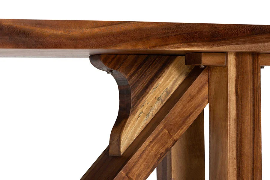 bali & pari Luli Suar Wood Bar Table - Handcrafted Solid Wood Console with Angled Base, Modern Rustic Table for Bar, Kitchen, or Lounge FredCo