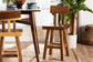 bali & pari Luli Suar Wood Counter Stool - Handcrafted Solid Wood Stool with Backrest, Rustic Modern Seating for Kitchen Island or Dining Area FredCo