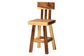 bali & pari Luli Suar Wood Counter Stool - Handcrafted Solid Wood Stool with Backrest, Rustic Modern Seating for Kitchen Island or Dining Area FredCo