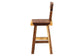 bali & pari Luli Suar Wood Counter Stool - Handcrafted Solid Wood Stool with Backrest, Rustic Modern Seating for Kitchen Island or Dining Area FredCo