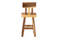 bali & pari Luli Suar Wood Counter Stool - Handcrafted Solid Wood Stool with Backrest, Rustic Modern Seating for Kitchen Island or Dining Area FredCo