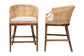 bali & pari Lumajang Bohemian Light Honey Rattan and Wood 2-Piece Counter Stool Set FredCo