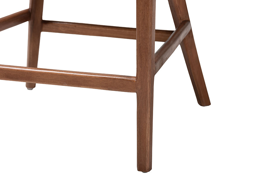 bali & pari Lumajang Bohemian Light Honey Rattan and Wood 2-Piece Counter Stool Set FredCo