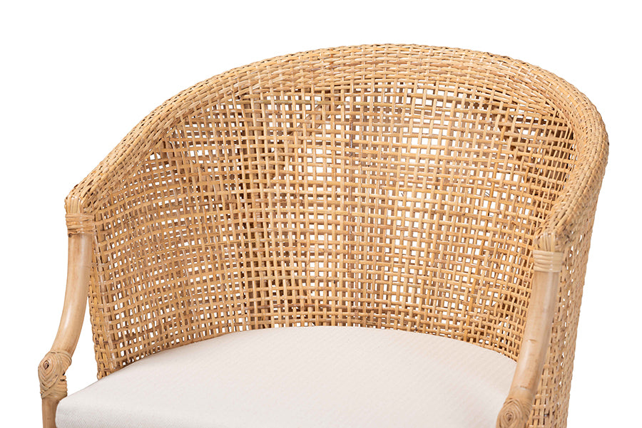 bali & pari Lumajang Bohemian Light Honey Rattan and Wood 2-Piece Dining Chair Set FredCo