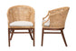 bali & pari Lumajang Bohemian Light Honey Rattan and Wood 2-Piece Dining Chair Set FredCo