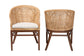 bali & pari Lumajang Bohemian Light Honey Rattan and Wood 2-Piece Dining Chair Set FredCo