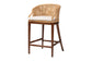 bali & pari Lumajang Bohemian Light Honey Rattan and Wood Bar Stool FredCo