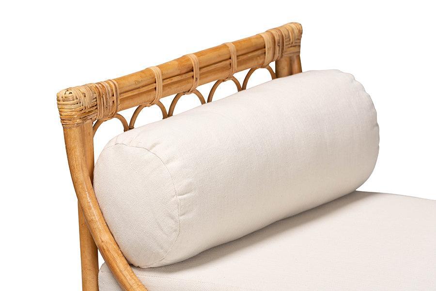bali & pari Macias Modern Bohemian Natural Brown Rattan Daybed FredCo