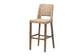 bali & pari Magy Modern Bohemian Grey Kubu Rattan and Mahogany Wood Bar Stool FredCo