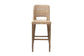 bali & pari Magy Modern Bohemian Grey Kubu Rattan and Mahogany Wood Bar Stool FredCo