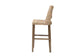 bali & pari Magy Modern Bohemian Grey Kubu Rattan and Mahogany Wood Bar Stool FredCo