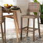 bali & pari Magy Modern Bohemian Grey Kubu Rattan and Mahogany Wood Bar Stool FredCo