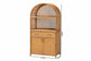 bali & pari Mairen Arched Natural Rattan Storage Cabinet - Handwoven Pole Rattan Hutch with Two Drawers and Doors, Boho Coastal Display Cabinet for Dining Room or Living Space FredCo