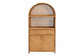 bali & pari Mairen Arched Natural Rattan Storage Cabinet - Handwoven Pole Rattan Hutch with Two Drawers and Doors, Boho Coastal Display Cabinet for Dining Room or Living Space FredCo