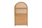 bali & pari Mairen Arched Natural Rattan Storage Cabinet - Handwoven Pole Rattan Hutch with Two Drawers and Doors, Boho Coastal Display Cabinet for Dining Room or Living Space FredCo