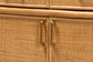 bali & pari Mairen Arched Natural Rattan Storage Cabinet - Handwoven Pole Rattan Hutch with Two Drawers and Doors, Boho Coastal Display Cabinet for Dining Room or Living Space FredCo