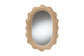 bali & pari Makoto Scalloped Natural Rattan Wall Mirror - Handwoven Wicker Oval Frame, Boho Coastal Accent Wall Decor for Entryway, Bedroom, or Living Room FredCo