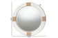 bali & pari Makya Round Woven Rope Mirror - Coastal Mirror with White Fabric and Woven Jute Accents for Farmhouse, Boho Wall Decor, Beach House FredCo