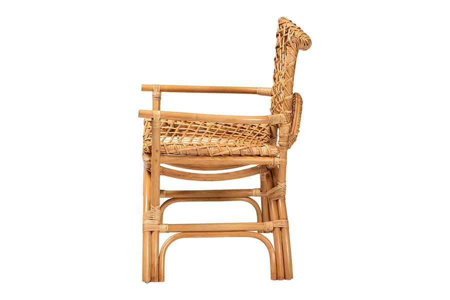 bali & pari Mamba Bohemian Natural Rattan Arm Chair FredCo