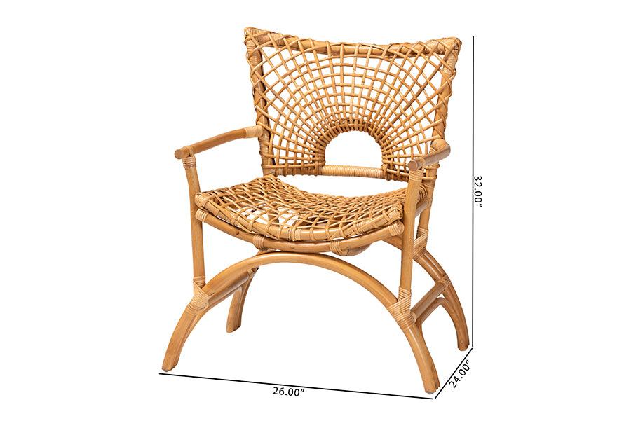 bali & pari Mamba Bohemian Natural Rattan Arm Chair FredCo