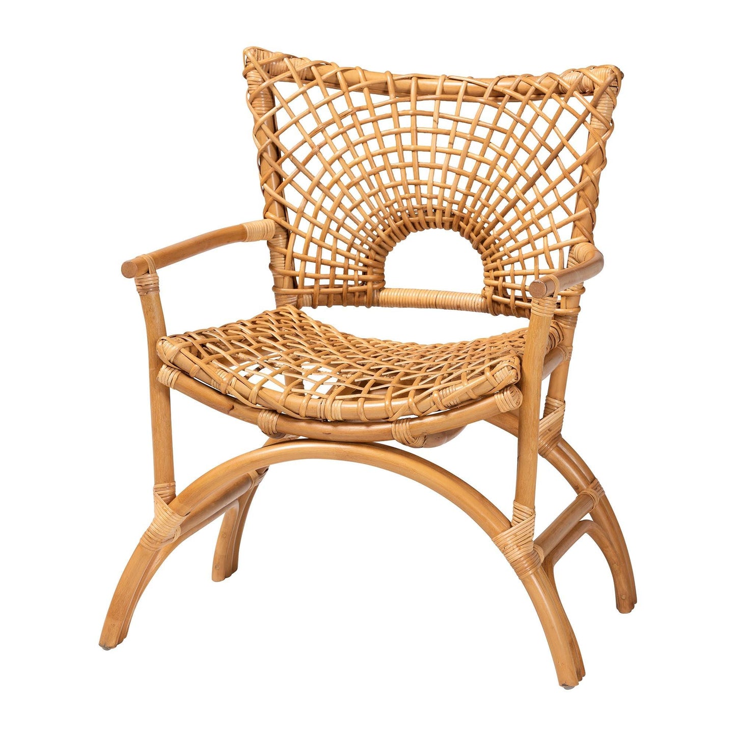 bali & pari Mamba Bohemian Natural Rattan Arm Chair FredCo