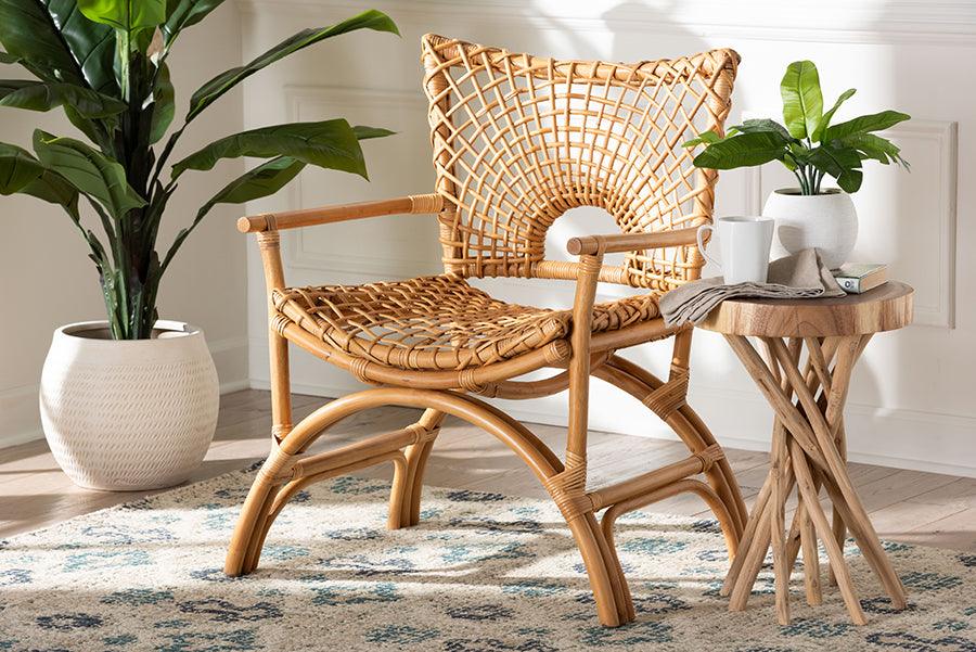 bali & pari Mamba Bohemian Natural Rattan Arm Chair FredCo