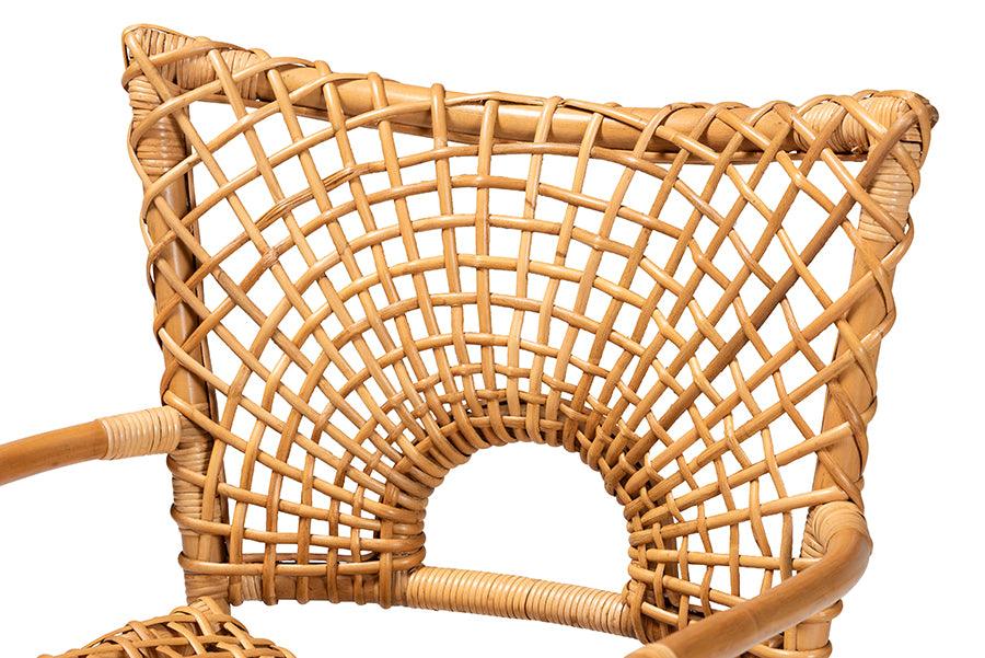 bali & pari Mamba Bohemian Natural Rattan Arm Chair FredCo