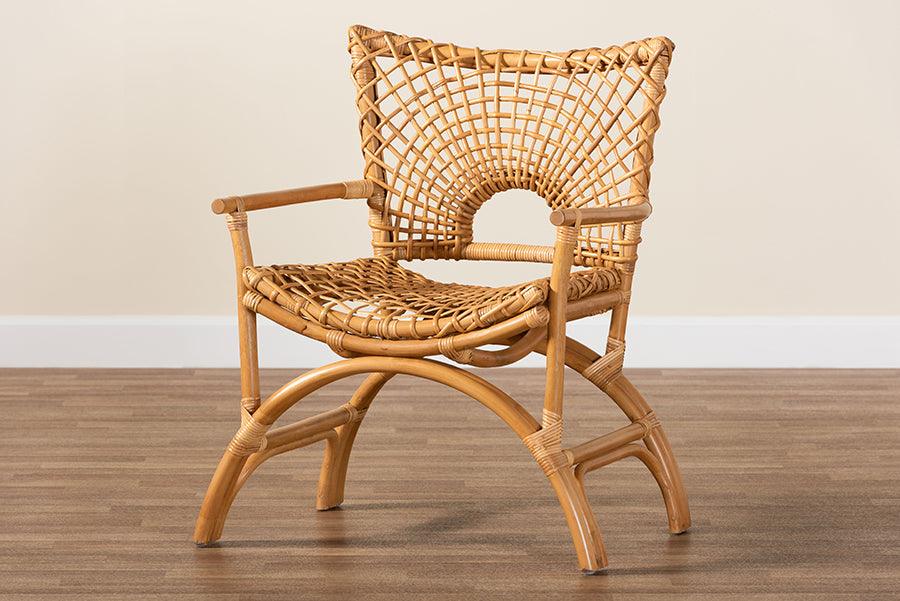 bali & pari Mamba Bohemian Natural Rattan Arm Chair FredCo