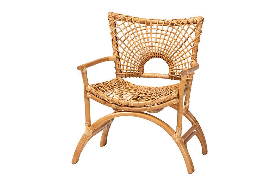 bali & pari Mamba Bohemian Natural Rattan Arm Chair FredCo