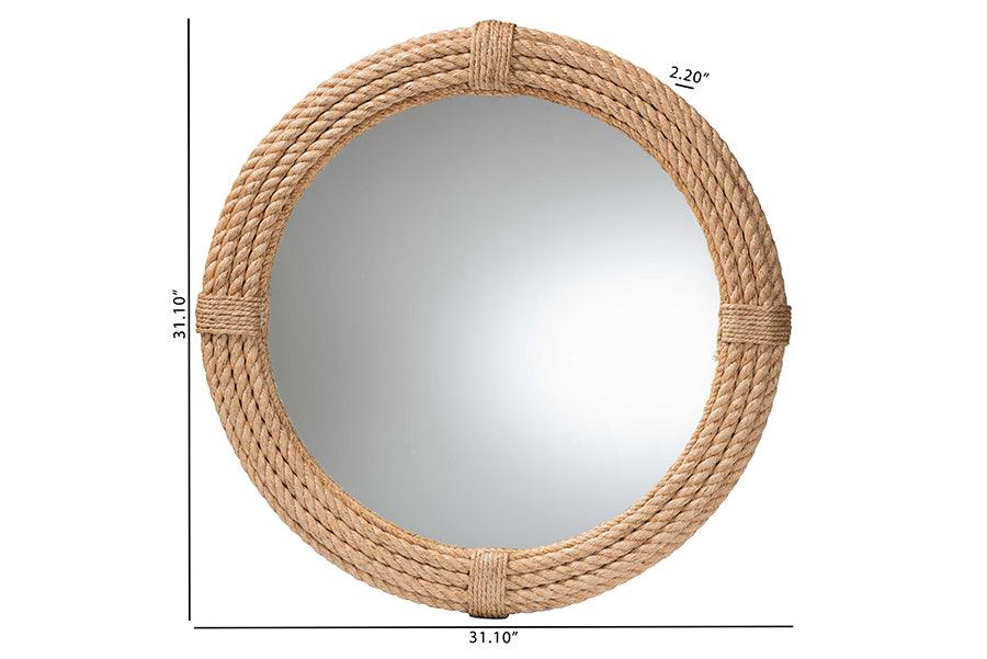 bali & pari Manila Bohemian Woven Rope Accent Wall Mirror FredCo