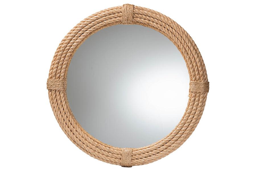 bali & pari Manila Bohemian Woven Rope Accent Wall Mirror FredCo