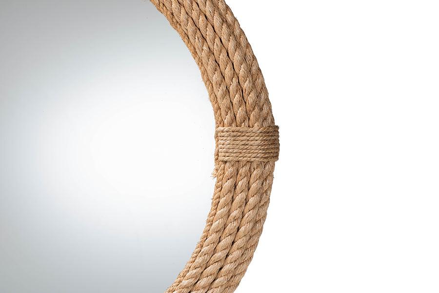 bali & pari Manila Bohemian Woven Rope Accent Wall Mirror FredCo