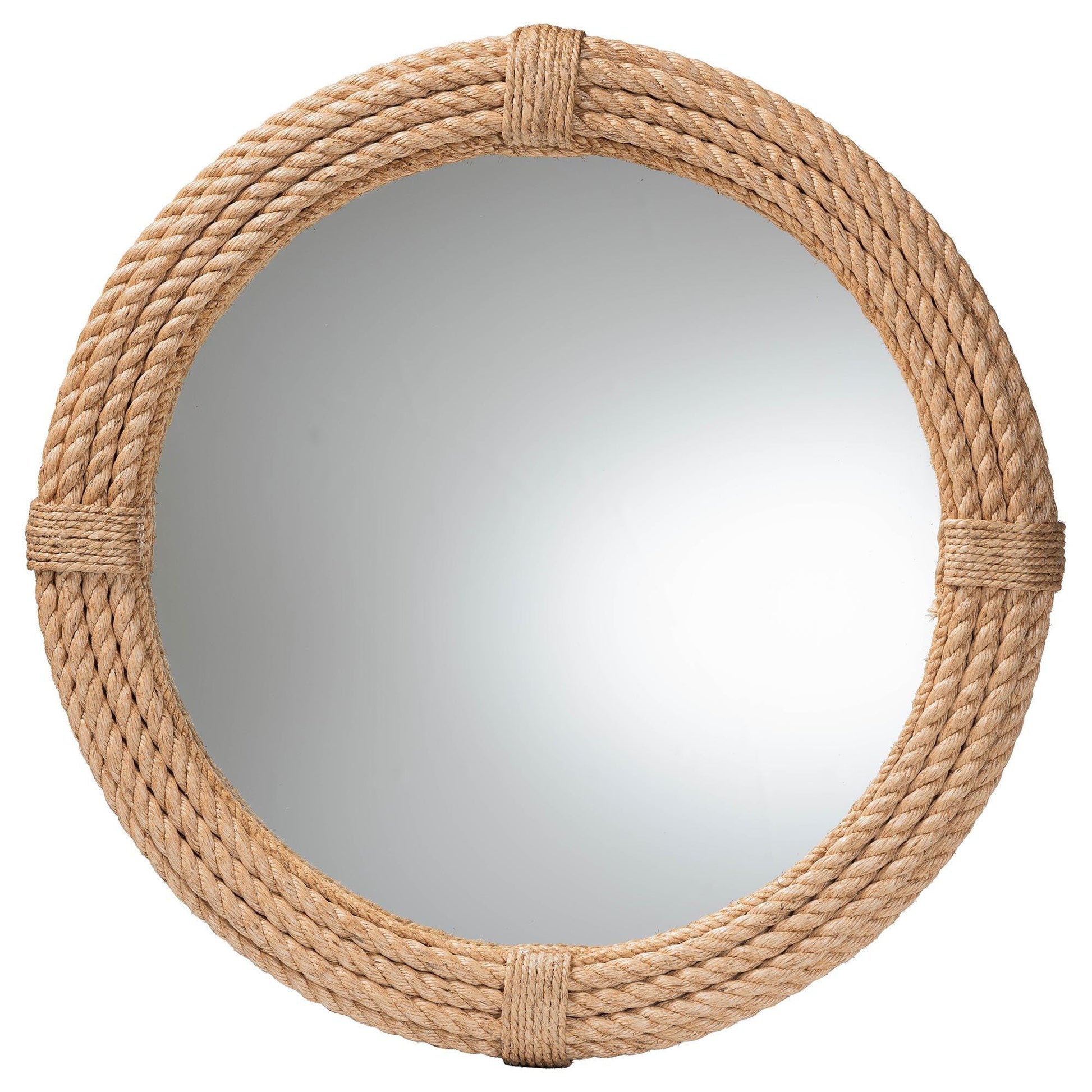 bali & pari Manila Bohemian Woven Rope Accent Wall Mirror FredCo