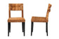 bali & pari Manrico Modern Bohemian Dark Brown Finished Wood and Natural Rattan 2-Piece Dining Chair Set FredCo