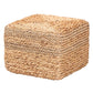 bali & pari Marella Modern Bohemian Natural Brown Seagrass Accent Footstool FredCo