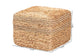 bali & pari Marella Modern Bohemian Natural Brown Seagrass Accent Footstool FredCo