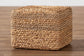 bali & pari Marella Modern Bohemian Natural Brown Seagrass Accent Footstool FredCo