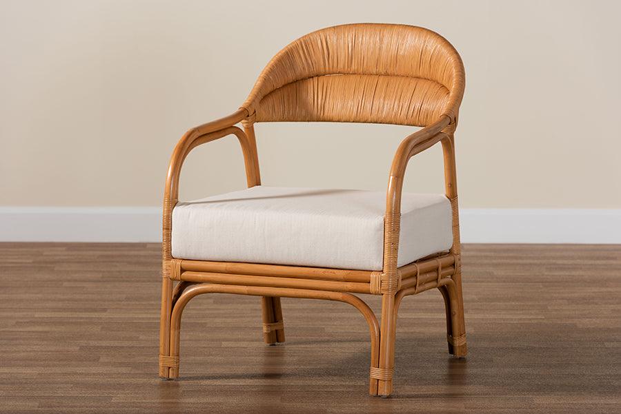 bali & pari Marisa Bohemian Light Honey Rattan Arm Chair FredCo