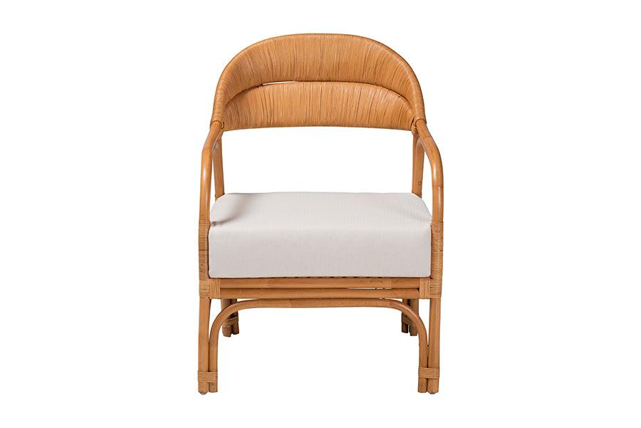 bali & pari Marisa Bohemian Light Honey Rattan Arm Chair FredCo