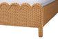 Bali & Pari Maritza Queen Scalloped Rattan Bed Frame – Handwoven Headboard & Footboard, Coastal Boho Bedroom Furniture FredCo