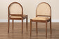 bali & pari Maryland Modern Bohemian Natural Rattan and Acacia Wood 2-Piece Dining Chair Set FredCo