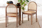 bali & pari Maryland Modern Bohemian Natural Rattan and Acacia Wood 2-Piece Dining Chair Set FredCo