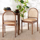 bali & pari Maryland Modern Bohemian Natural Rattan and Acacia Wood 2-Piece Dining Chair Set FredCo