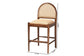 bali & pari Maryland Modern Bohemian Natural Rattan and Acacia Wood Counter Stool FredCo