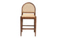 bali & pari Maryland Modern Bohemian Natural Rattan and Acacia Wood Counter Stool FredCo