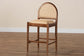 bali & pari Maryland Modern Bohemian Natural Rattan and Acacia Wood Counter Stool FredCo